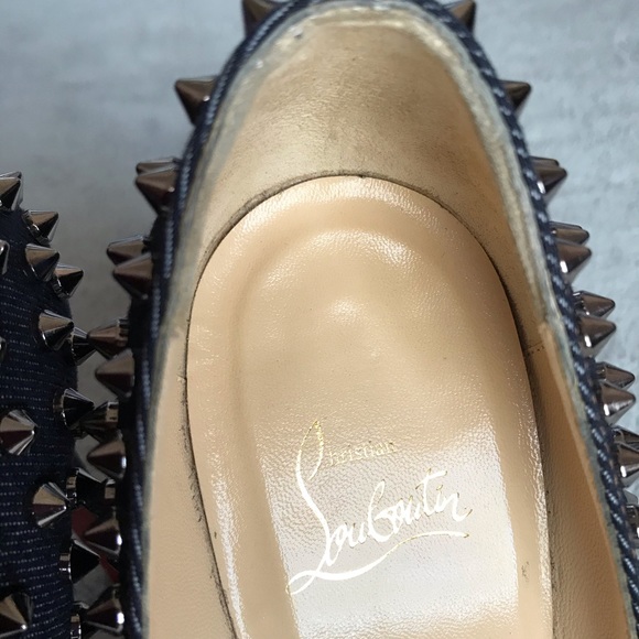 Christian Louboutin Pigalle Studded Denim Pumps - Picture 12 of 16